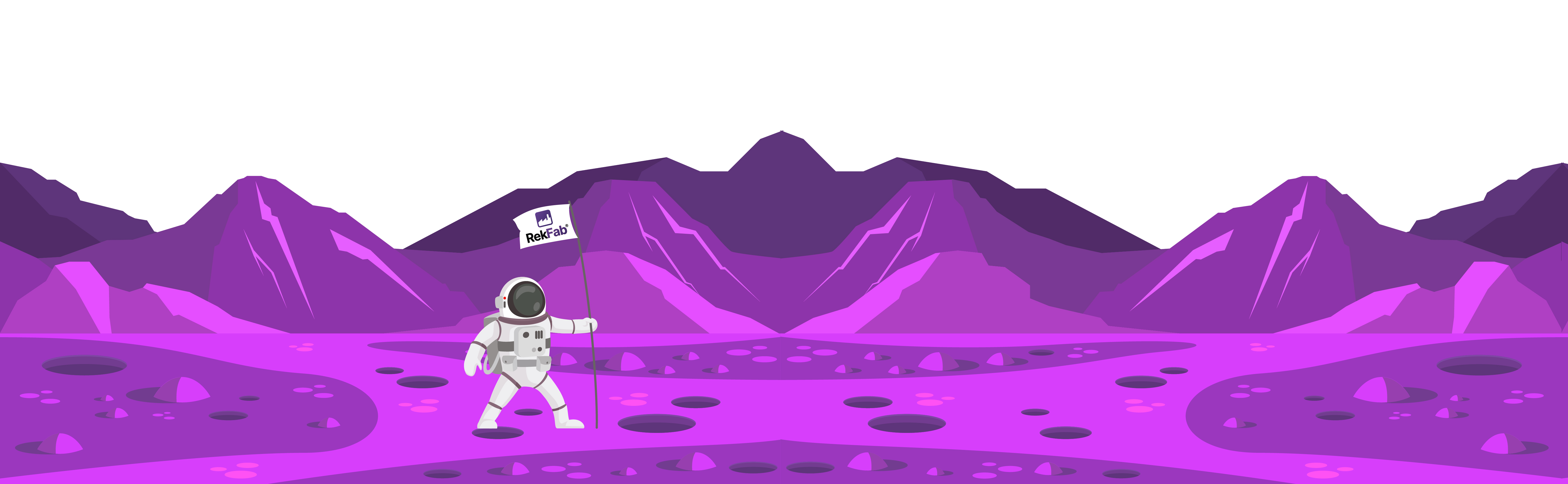 marsdaki astronot RekFab bayrağı taşıyor